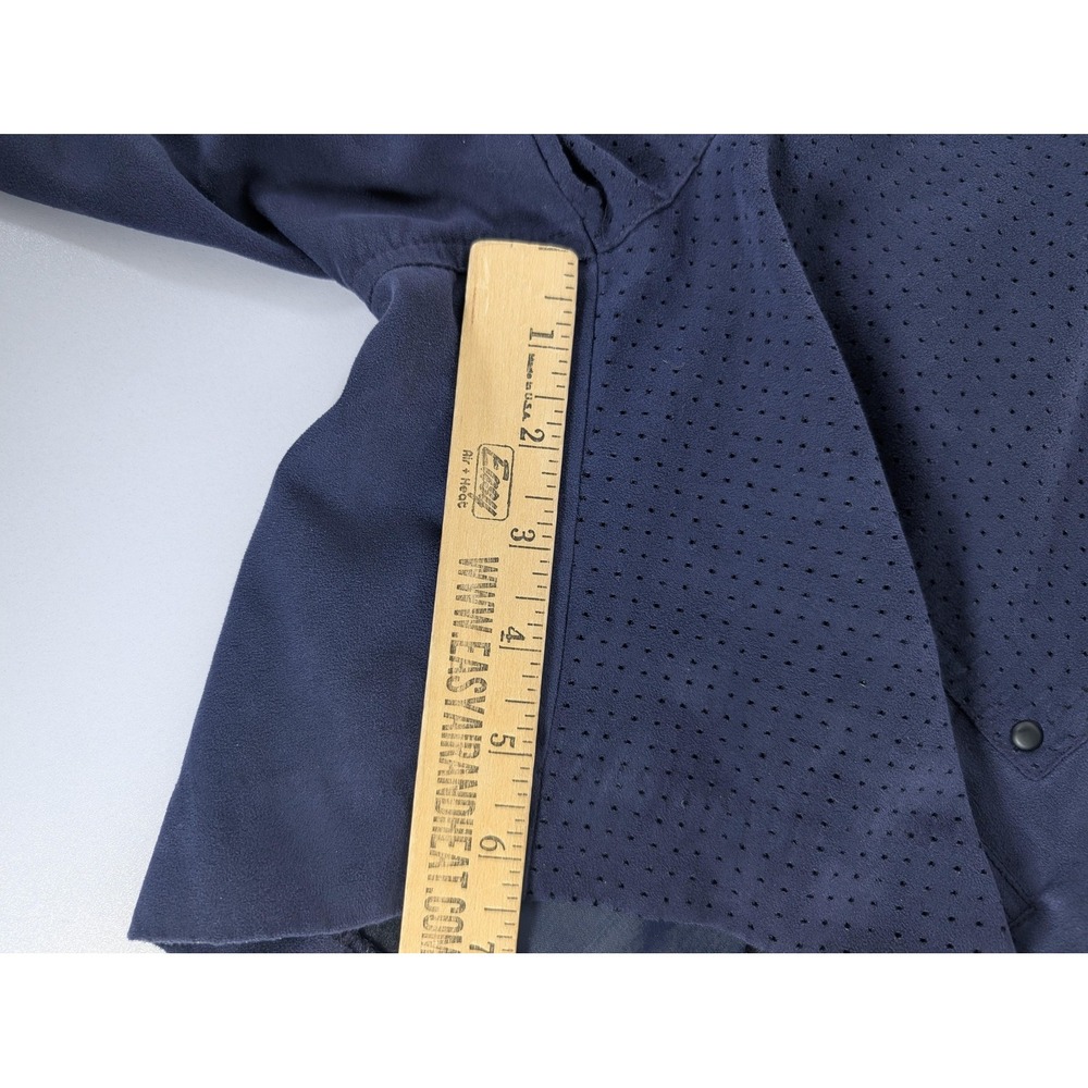 Jamie Sadock Shorts Womens 10 Faux Suede Navy Blue Zip Pocket Golf Activewear - Picture 10 of 11